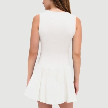 Square neck solid color sleeveless dress