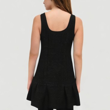 Black thin strap zipper casual mini slip skirt