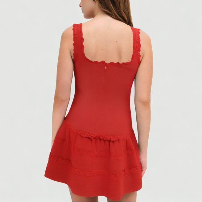 Collarless sleeveless breathable casual dress