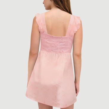 Pink printed spaghetti strap dress