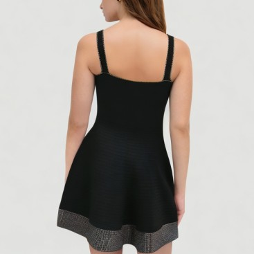 Sexy hot diamond embellished thin strap dress