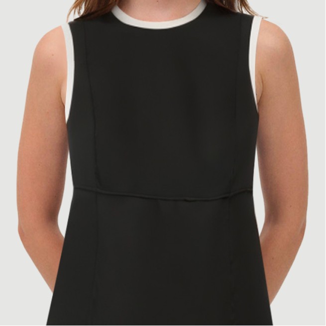 Black Sailor Crew Neck Sleeveless Dress