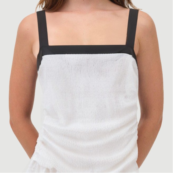 White thin strap casual mini slip skirt