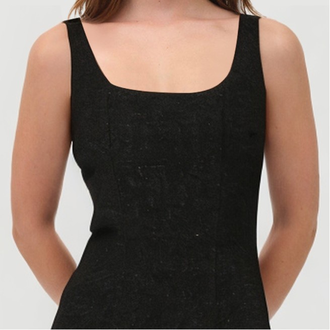 Black thin strap zipper casual mini slip skirt