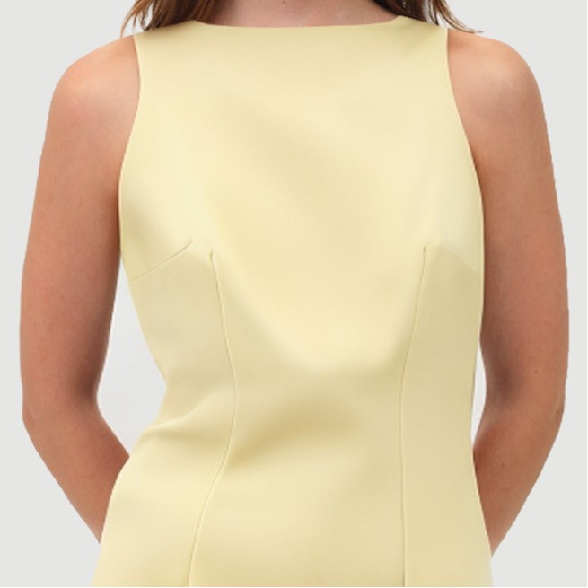 Yellow sailor round neck sleeveless dress