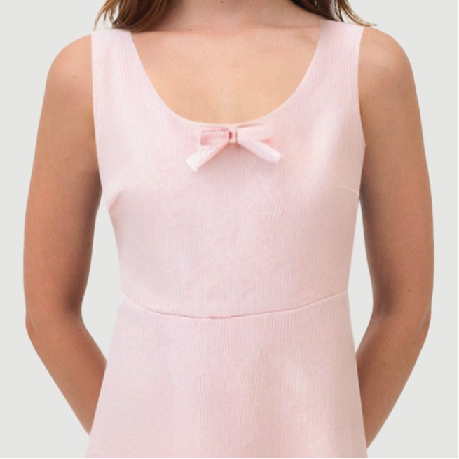 Pink Collarless Strapless Tie Front Dress