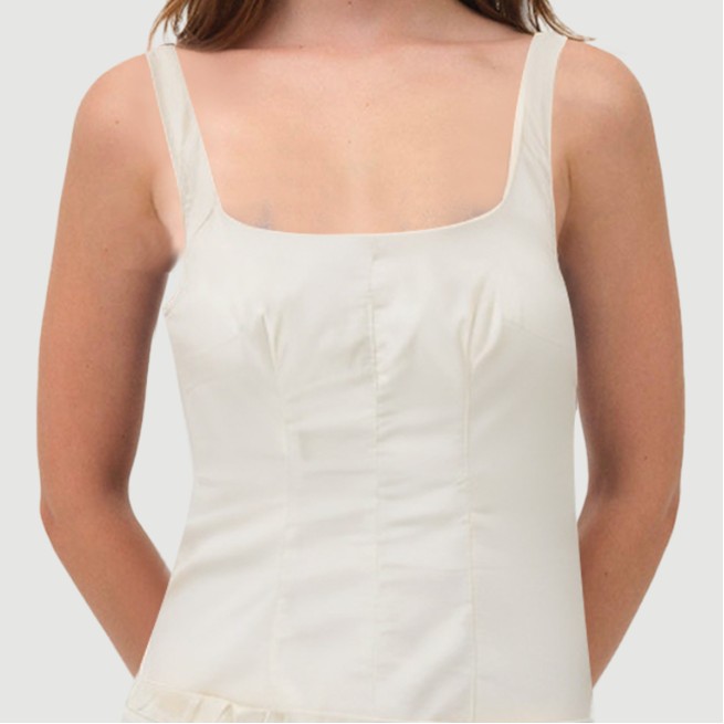 Beige thin strap belt skirt