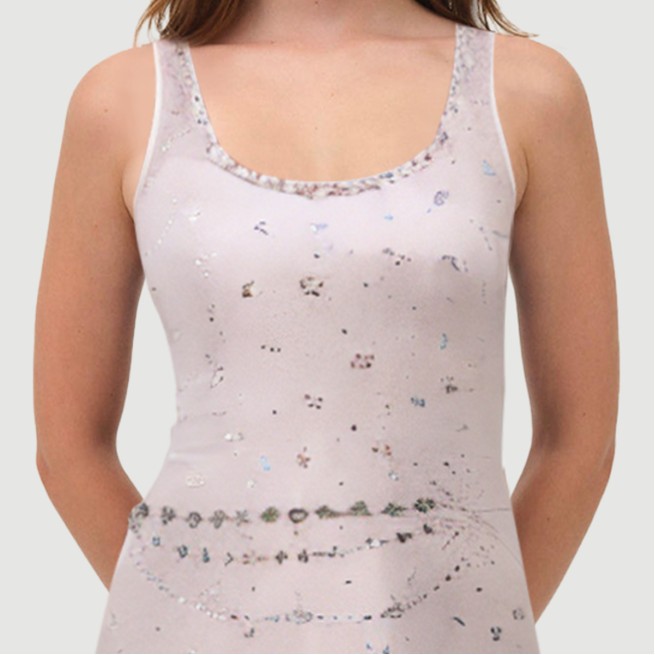 Elegant rhinestone embellished U-neck dress