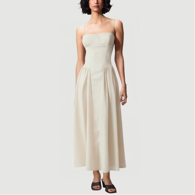 Blue sailor round neck sleeveless zipper dress