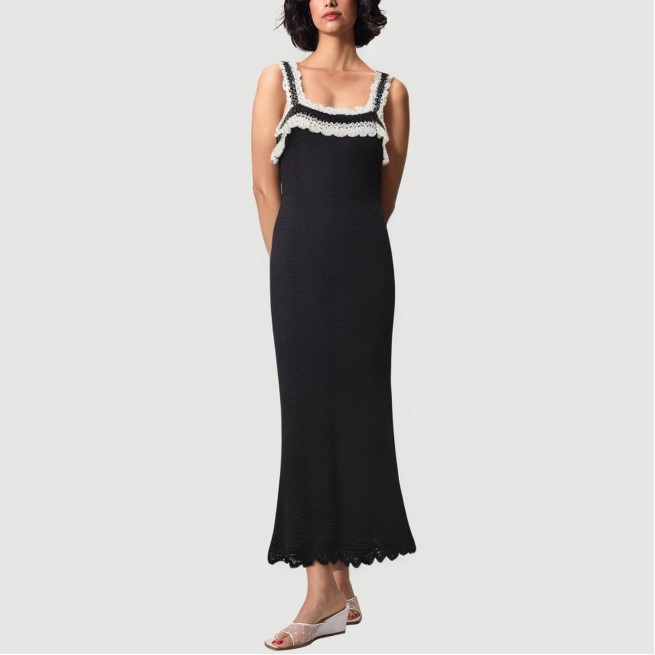 High street style hollow knit mermaid dress