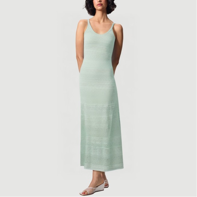 French knitted hollow sleeveless sexy long skirt