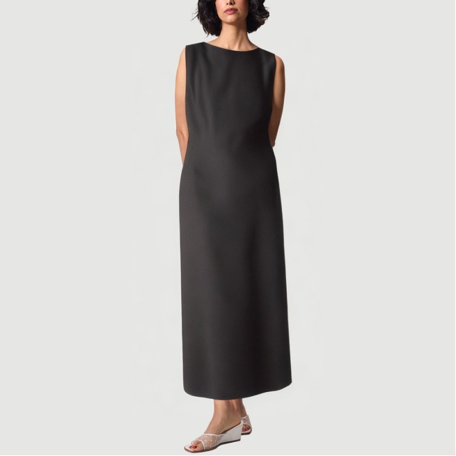 Slit Waist Fitted Sleeveless Dress
