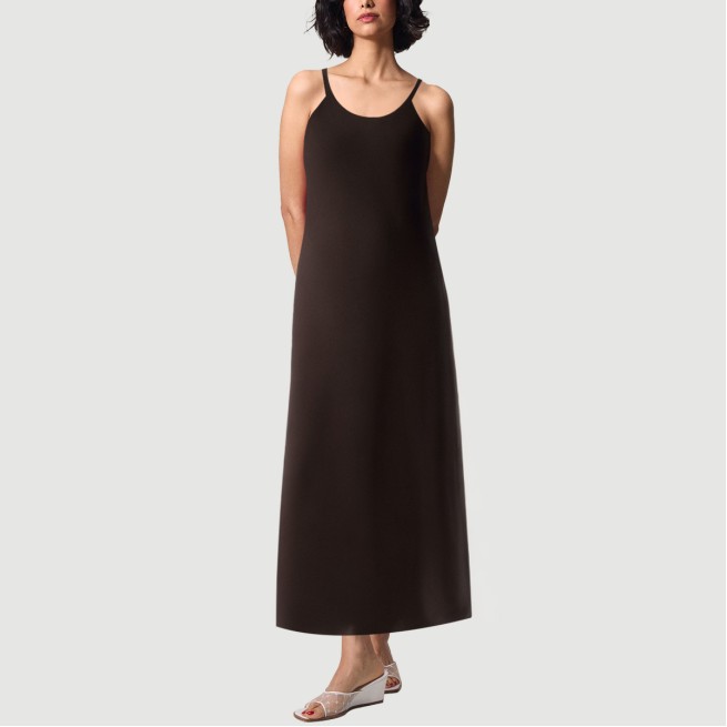 Retro backless round neck suspender dress