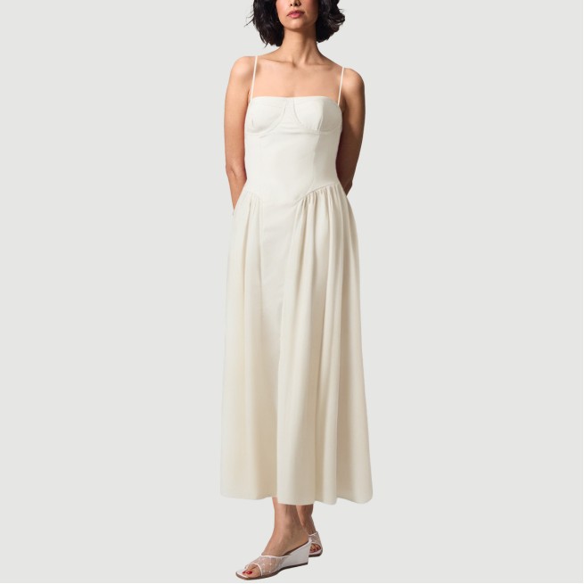 Blue sailor round neck sleeveless zipper dress