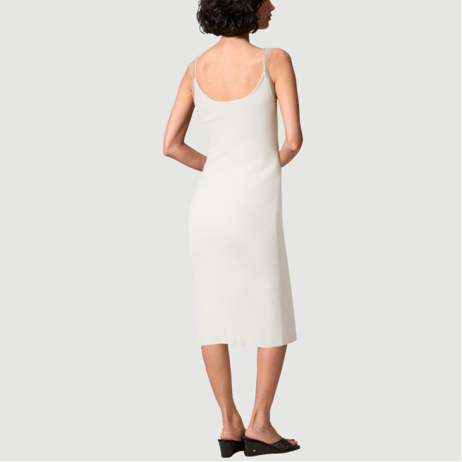 Elegant fitted dress with rhinestones