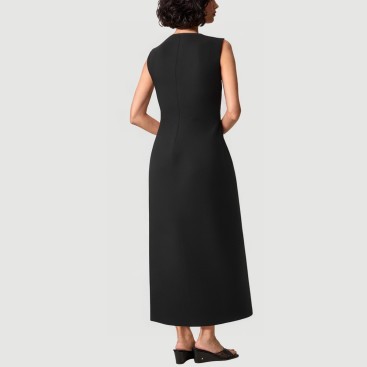 Slit Waist Fitted Sleeveless Dress