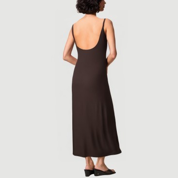 Retro backless round neck suspender dress