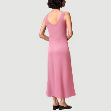 Pink Thin Strap Zipper Back Maxi Dress
