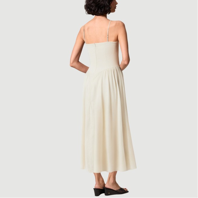 Blue sailor round neck sleeveless zipper dress