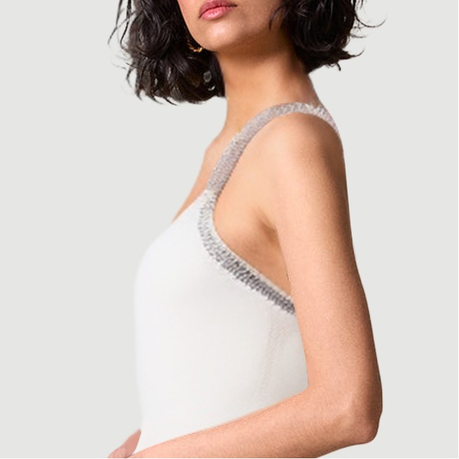 Elegant fitted dress with rhinestones