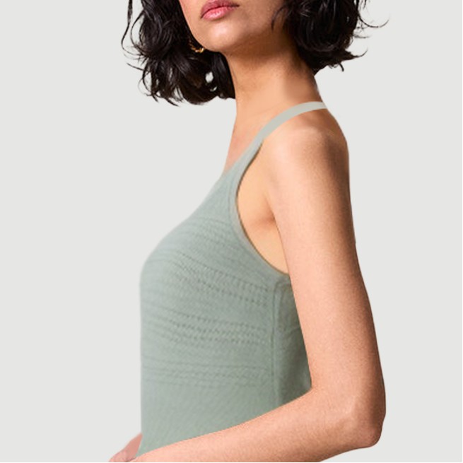 French knitted hollow sleeveless sexy long skirt