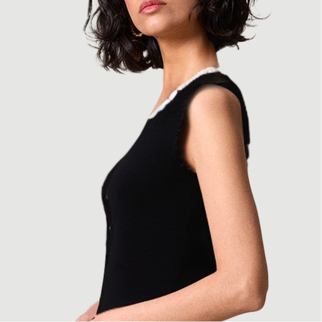 Vintage French Beaded Colorblock Dress