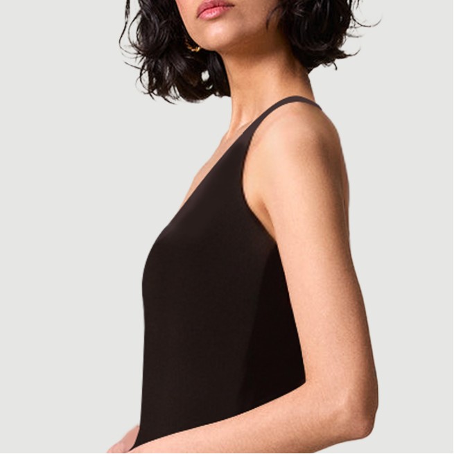 Retro backless round neck suspender dress