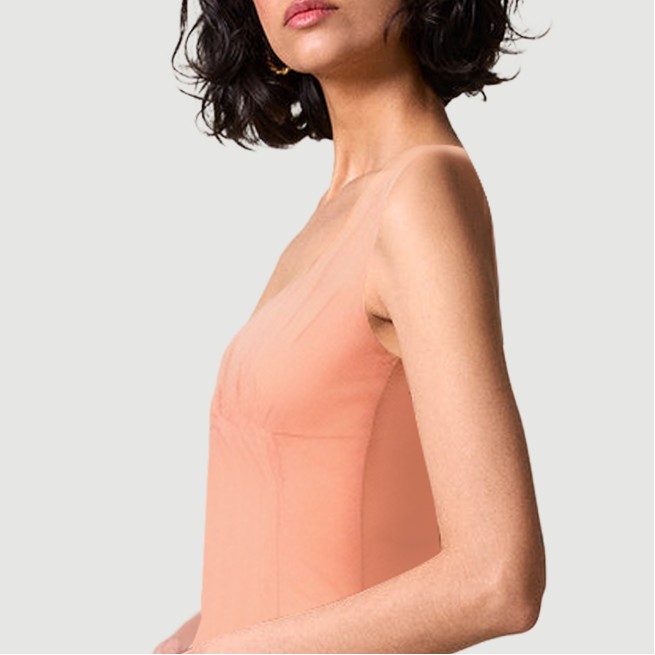 Tie-Front Pleated Cotton Dress