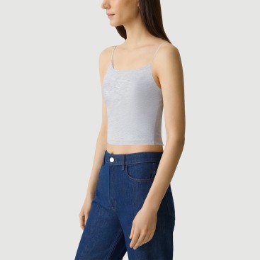 Plus Size Grey Sleeveless Cropped Camisole