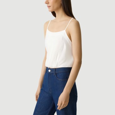 Vintage open back ruffled camisole
