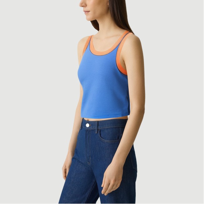 Vintage Contrast Trim Cutout Camisole