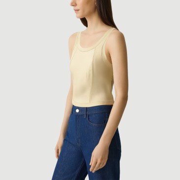 Herringbone pattern short round neck camisole