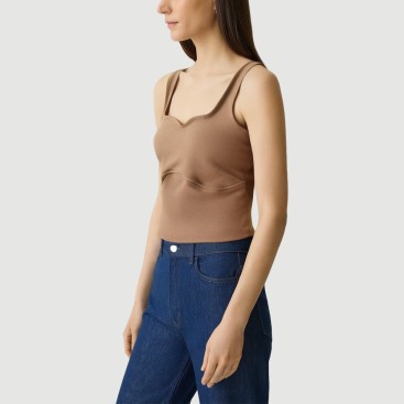 Retro curved patchwork camisole