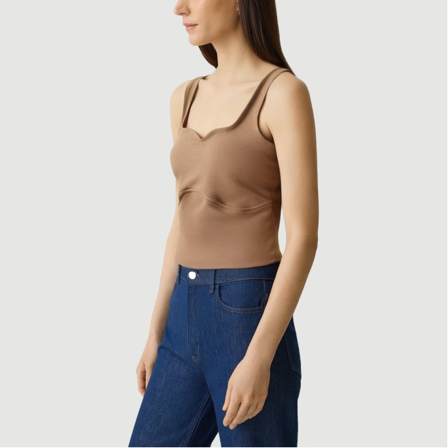 Retro curved patchwork camisole