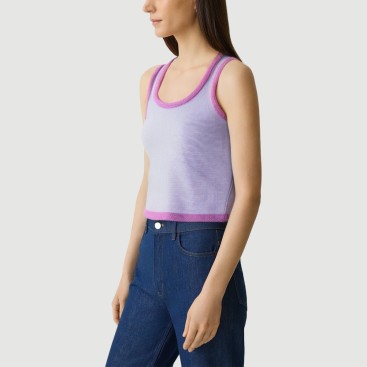 Retro patchwork square neck short camisole