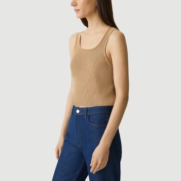 Vintage Square Neck Knit Slim Camisole