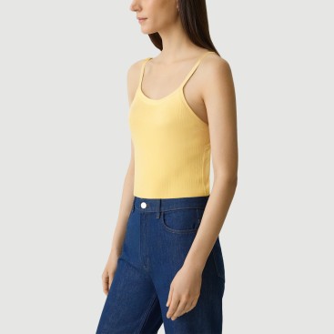 Women's knitted lace trim camisole