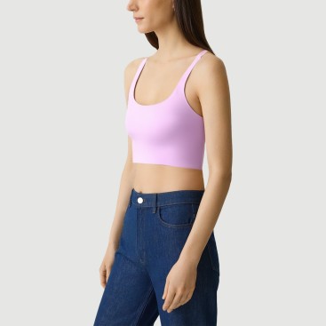 Women's Seamless Sleeveless Knit T-Shirt Top
