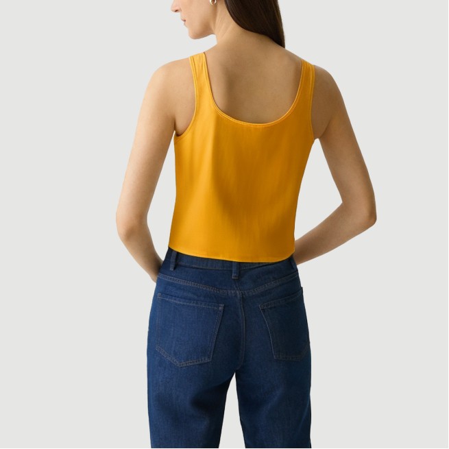 Women's solid color square neck vest