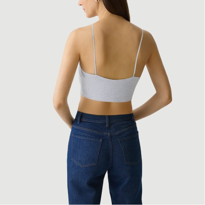 Plus Size Grey Sleeveless Cropped Camisole