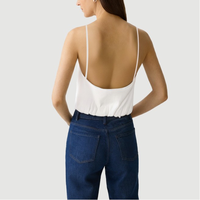 Vintage open back ruffled camisole