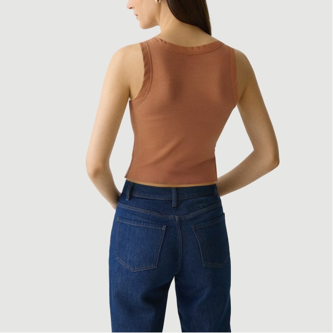 Deep U-neck thick-edge slim-fit camisole
