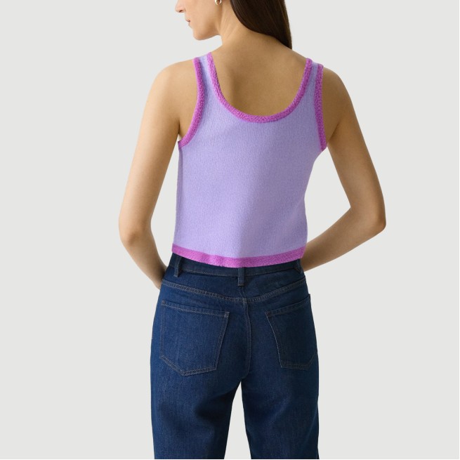 Retro patchwork square neck short camisole
