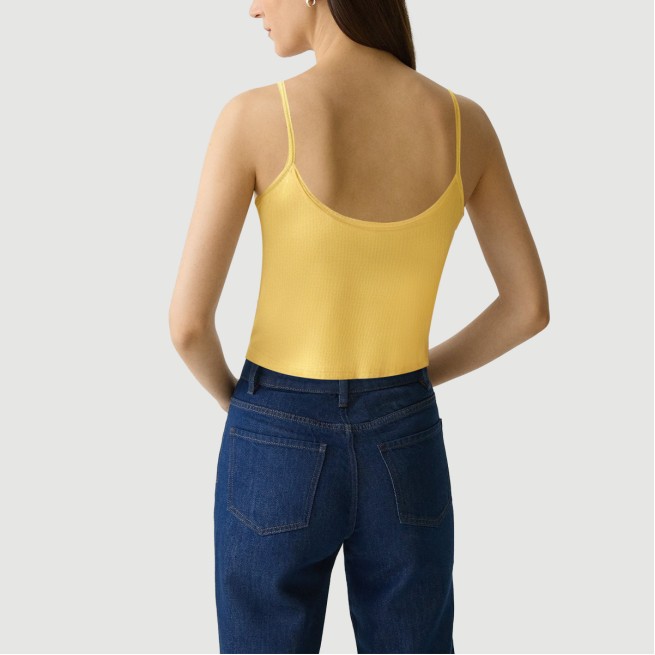 Women's knitted lace trim camisole