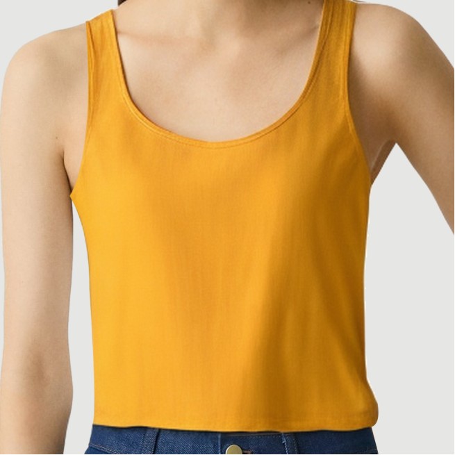 Women's solid color square neck vest