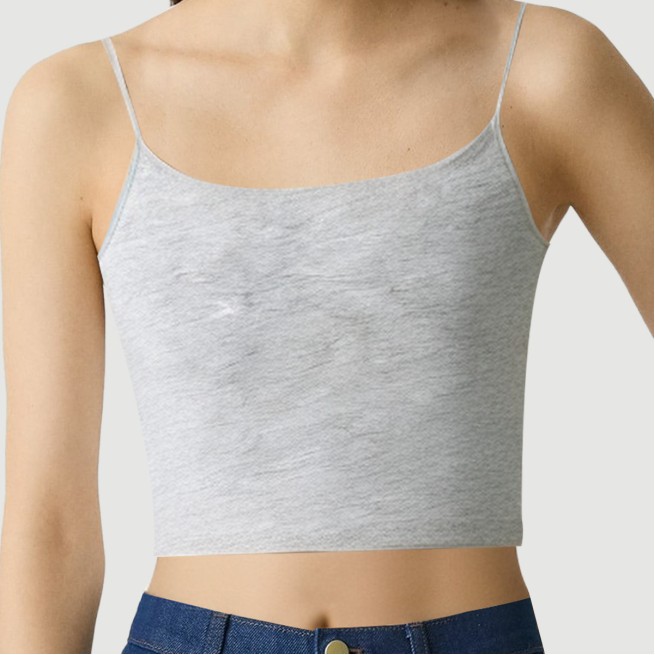 Plus Size Grey Sleeveless Cropped Camisole