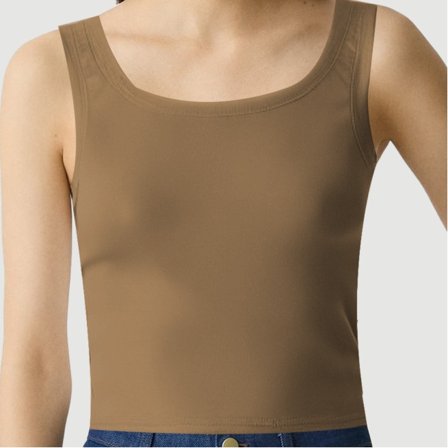 Retro split square neck camisole