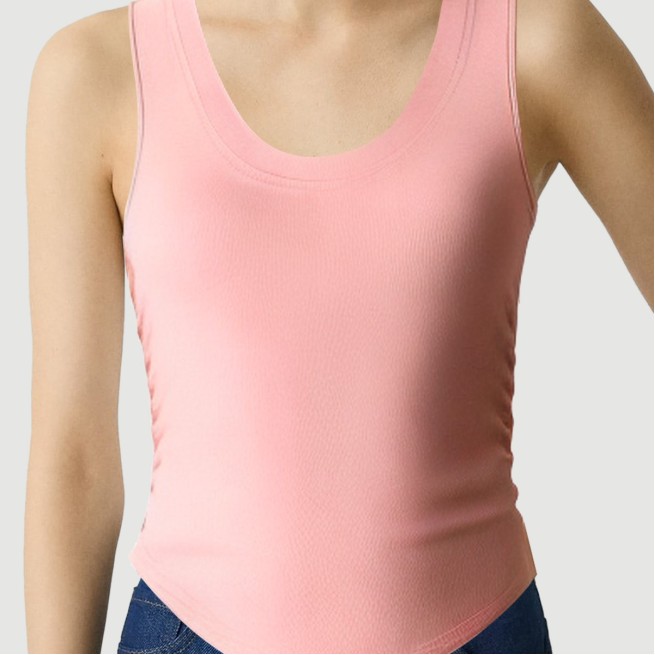 Round neck tight cropped camisole