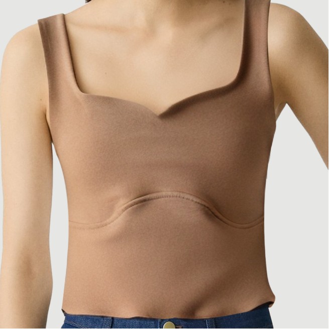 Retro curved patchwork camisole
