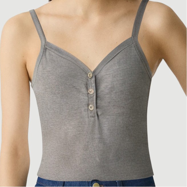 Sexy V-neck Button-Front Knit Tank Top